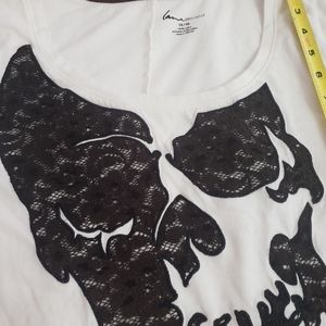Lane Bryant lace skull shirt 14/16